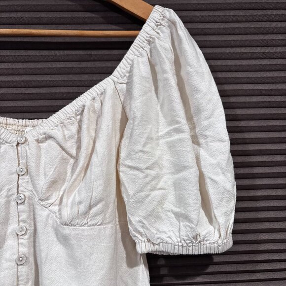 American Eagle Puff Sleeve Babydoll Dress Cream SZ: Small - Picture 8 of 15